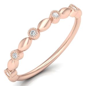 Belle bague minimaliste en or 10 carats certifiée IGI faite à la main en or massif bande empilable avec style classique Moissanite - Product Image 3