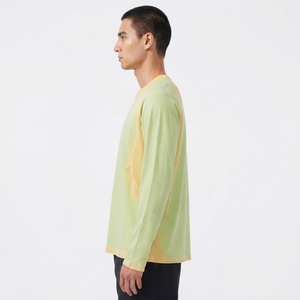 Men's High Street Gradient Color <b>Raglan</b> <b>Sleeve</b> O-Neck Regular Fit Knitted Polyester/Spandex Casual <b>T</b>-<b>Shirt</b> UPF 50+ Protection - Product Image 4