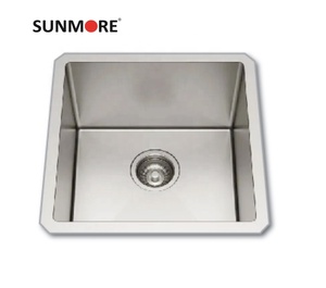 SUNMORE 1717 Fregadero de cocina de un solo cuenco Hecho a mano Vietnam 304 Acero inoxidable Cepillado Acabado satinado Un agujero Estándar internacional - Product Image 1