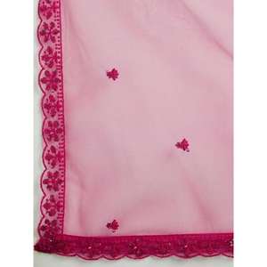 Exquisita Red De Lentejuelas Rosa Sangeet Wear Lehenga Choli Con Dupatta - Product Image 1