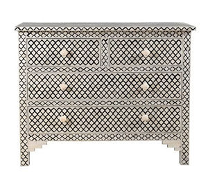 Commode moderne élégante de style vintage d'incrustation d'os pour le stockage de salon - Product Image 5