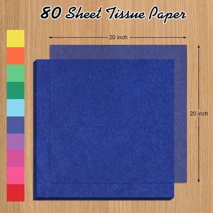 Set di 80 Fogli di Carta Velina 50x50 cm Colori Assortiti per Lavori di Carta che Coprono la Maggior Parte delle Misure Necessarie - Product Image 2