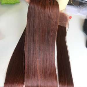 Extensiones de cabello vietnamita de color de lujo, máquina de trama, cabello vietnamita crudo Premium, Color burdeos oscuro - Product Image 6