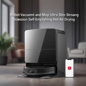 Robot Vacuum and <b>Mop</b> Ultra Slim with Strong Suction Self-Emptying Hot Air Drying - Product Image 3
