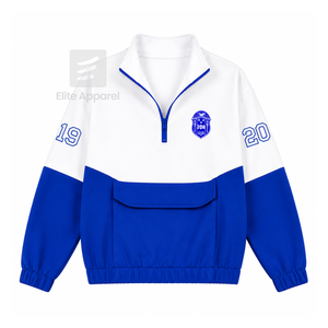 Sudadera con Cierre de Cremallera Personalizada de la Hermandad Zeta Phi Beta, Color Azul y Blanco, Logotipo Bordado, Informal para Mujer, Ropa Griega - Product Image 1