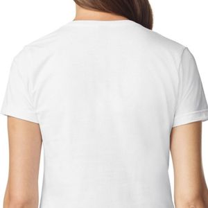 T-shirt col en V pour femme, en coton, manches courtes, décontracté, doux, respirant, confortable, coupe classique, vêtements de mode pour tous les jours, vente en gros - Product Image 4