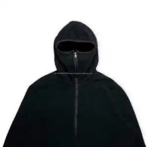 Sudadera con capucha y máscara elástica para hombre, ropa de fitness estilo ninja y balaclava, camiseta negra y gris de verano de alta calidad - Product Image 4