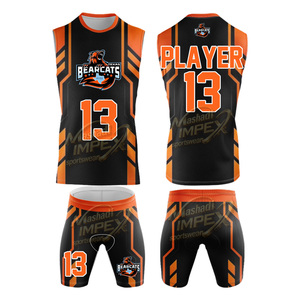 Pure Youth Custom Full Sublimation Lightning 7 v 7 <b>Compression</b> Youth <b>Compression</b> 7v7 Jersey Sublimated Sleeveless Hooded 7on7 - Product Image 2