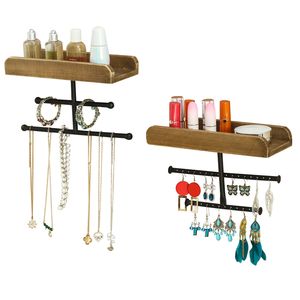 Organizzatore da Parete in Legno Marrone per Anelli, Collane, Bracciali, Orecchini e Altri Accessori - Product Image 2