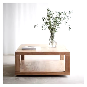 Table basse en bois de teck Double pour la salle à manger et le salon Table basse durable prix de gros - Product Image 4