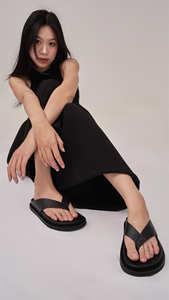 PUP Sandal PUP-010 Custom <b>Slip</b>-<b>on</b> Slide Flat Handmade Genuine Cow Leather Wide Band Thick TPR Outsole Cushioning Lightweight - Product Image 5