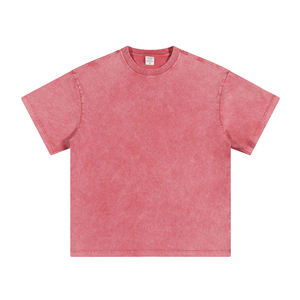 Camiseta de algodón puro transpirable, estilo vintage, lavado ácido, desgastada, personalizada, de peso pesado, para citas, uso diario, informal y actividades al aire libre. - Product Image 2