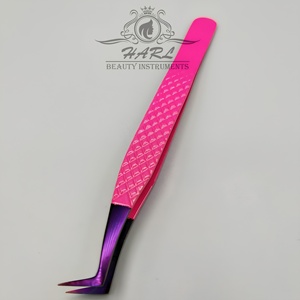 Pinzas para Extensión de Pestañas con Logotipo Personalizado, Punta Morada, Color Rosa, Punta de Fibra para Extensión de Pestañas - Product Image 2