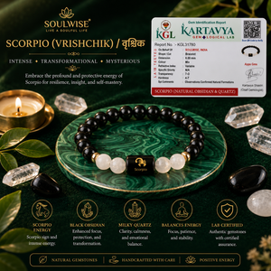 Pulsera de Cuentas con Amuleto de Escorpio (Cuarzo) - Regalo de Aniversario Moderno - Product Image 4