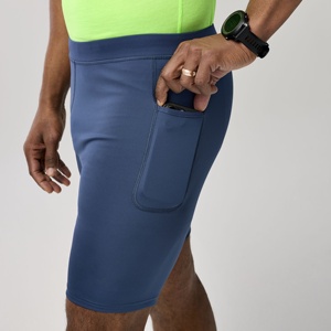 <b>Men</b> High Waist Compression <b>Shorts</b> Solid <b>Black</b> Spandex Nylon Quick Dry Sporty Style Elastic Waist Knitted Fabric - Product Image 6