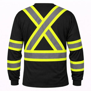 เสื้อยืดสะท้อนแสงสำหรับงานก่อสร้าง ผลิตจากโรงงาน OEM โดยตรง ผ้าฝ้าย 100% เสื้อทำงานแขนยาวสะท้อนแสง - Product Image 2