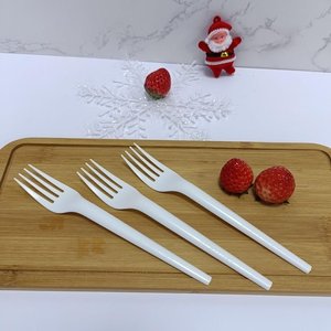 Lot de 100 fourchettes en papier compostables de 155 mm pour la vente en gros – Couverts jetables pour les cuisines nomades et les services de restauration - Product Image 1