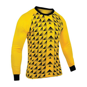 เสื้อผู้รักษาประตูคุณภาพสูง สวมใส่สบาย แห้งเร็ว น้ำหนักเบา พิมพ์ลายแบบ Sublimation  รับทำโลโก้ OEM สีตามสั่ง สำหรับกีฬา - Product Image 1