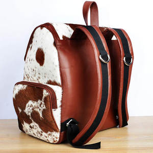 Sac à dos en cuir véritable, style rustique vintage, en cuir de vachette, pour voyage, ordinateur portable, école, avec fermeture éclair, multifonction, 20-35L, unisexe - Product Image 2