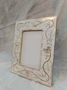 Premium Quality mother of pearl <b>White</b> MOP Photo <b>Frame</b> Handmade Floral Picture <b>Frame</b> Hot Selling Wedding Gift Home Decor - Product Image 5