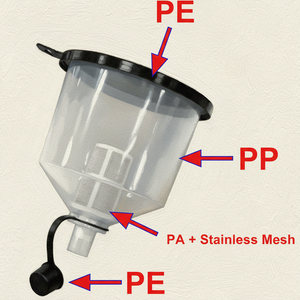 Entonnoir de séparation eau/carburant 2L en polypropylène transparent blanc avec couvercle noir en PE, fournisseur ODM OEM de Taïwan, ITA Tools FS-0051 - Product Image 3