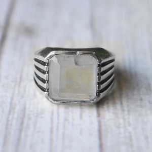 Handmade Moonstone Signet <b>Ring</b> 925 Sterling Silver Natural Gemstone Jewelry Elegant Women Men Gift Design - Product Image 4