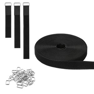 Fascette regolabili da 393,7 pollici con 50 fibbie metalliche, cinghie in velcro riutilizzabili, tagliabili su misura per la gestione dei cavi e accessori - Product Image 1