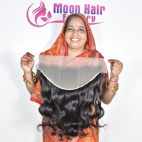 Rambut Asli India 32" Inch Keriting Invisible Lace 13x6 Frontal Virgin Remy Human Hair Natural Hairline Pre-Plucked Profesional
