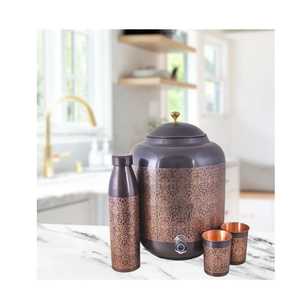 Premium 5L Hammered Copper Water <b>Dispenser</b> Tank Stainless Steel Lid Tap Dishwasher Safe Children Antique Finish Healthy <b>Drinking</b> - Product Image 6