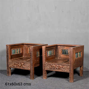 CHAISE EN TECK VIEILLI - Chaise de luxe personnalisée en bois massif de teck, qualité supérieure, décoration vintage à combiner - MOQ 1 conteneur seulement - Product Image 4