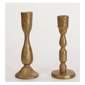Aluminum Handmade <b>Candle</b> Stand <b>Set</b> 3 Pcs Copper Finish Home Decorative Dining Table Centerpiece Thanksgiving Decor - Product Image 4