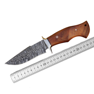 Couteau de chasse A&M Enterprises en acier Damas de qualité industrielle, lame pleine longueur, manche en bois, 8 pouces, pour le travail sur le terrain - Product Image 6