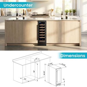 Réfrigérateur à boissons encastrable à porte simple en verre de 11,6 pouces de large, capacité de 22 pieds cubes (noir) - Product Image 3
