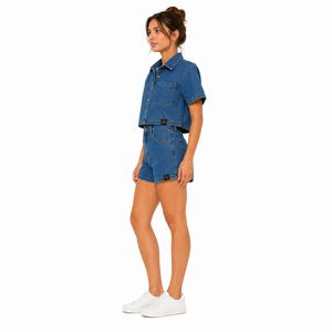 Ensemble short en jean décontracté pour femme – Tenue d'été élégante avec tissu doux, coutures durables et coupe confortable - Product Image 2