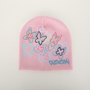 Pakistan Manufactured 100% Wool Jacquard Beanie Hats with 3D Embroidery Custom Logo Breathable Comfortable Adult Thermal Beanie - Product Image 1