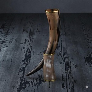 Cow Buffalo Viking <b>Drinking</b> Horn with <b>Stand</b> Wholesale Manufacturer Handmade High from f s international - Product Image 2