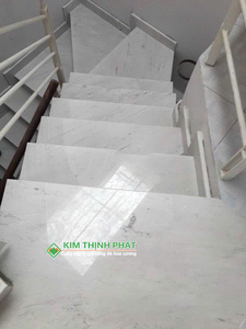 Dalles de marbre blanc pur du Vietnam pour marches d'escalier de luxe, carreaux de pierre naturelle polie, haute qualité, prix de gros - Product Image 4