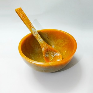 Tazón de Servir Duradero de Resina Ecológica de Lujo para Presentación de Alimentos en Campamentos y Fiestas, Diseño Clásico Rosa, Tamaños Personalizables - Product Image 2