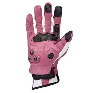 Guantes de Ciclismo de Cuero Rosa para Mujer, Transpirables, con Cierre de Velcro, para Verano, con Pantalla Táctil, Cómodos - Product Image 2