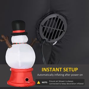 Decorazioni Natalizie Gonfiabili da Esterno con Luci LED Colorate Rotanti da 2,4 m, con Pupazzo di Neve - Product Image 6