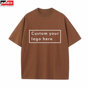 Camiseta de punto de cuello redondo de color liso para hombre, con logo frontal, de algodón liso, corte regular, para el día a día - Product Image 1