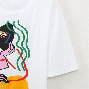 Camiseta de algodón lisa para mujer, estilo oversize, transpirable, ropa de calle, tallas grandes, camisetas para mujer al por mayor, camisetas para dama al por mayor. - Product Image 3