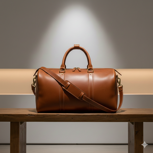 Bolsa de Viaje de Algodón de Lujo con Asas Negras, Cierre de Cremallera, Diseño Espacioso para Viajes de Negocios y Escapadas Elegantes - Product Image 3