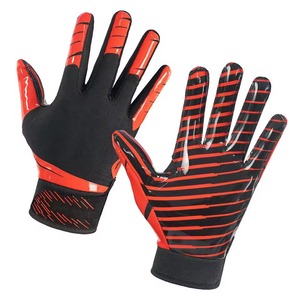 Wholesale Custom <b>Leather</b> American Football Receiver Gloves Sticky High Grip Touch Screen UV Protection Windproof Adjustable - Product Image 5