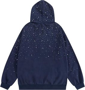 Men's Brown <b>Rhinestone</b> Dot Pattern <b>Hoodie</b> Casual Sweatshirt Men Embellished Hooded Sweatshirt Men Casual <b>Rhinestone</b> <b>Hoodie</b> - Product Image 2