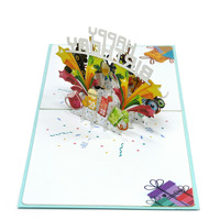 Collection de cartes Popup 3D Happy Birthday de fabrication personnalisée pour les entreprises comme cadeaux clients