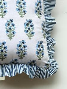 Beautiful Flower Print Cotton Frill Bohemian Pillow Cushion <b>Covers</b> -<b>Sofa</b> <b>Covers</b> Floral Cushion <b>Covers</b> Decorative Pillows - Product Image 3