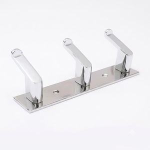 PROMIXO Modern Heavy Duty 3 Pin Stainless Steel Hook Rustproof Wall Mount <b>Hanger</b> for Balcony Bathroom Clothes Towel Storage Use - Product Image 1