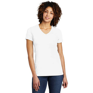 T-shirt col V léger et respirant pour femme, couleurs blanches, mélange premium - Product Image 1