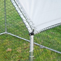 Poulailler en acier galvanisé, cage à volailles durable avec couverture imperméable, emballé en boîte, capacité de 50 lb pour l'extérieur, la cour